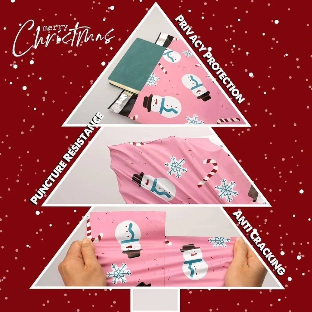 Christmas Snowmen Polymailer Bags 10pc 10x13in